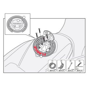 Flange Tanque Givi BF22 BMW R1200GS 04/12 para Fixação de Bolsas Tanklock