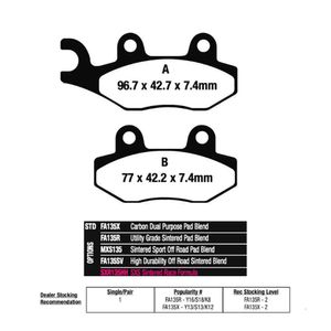 Pastilha de Freio Dianteira Lander/ XTZ 125 05/10 (FA135R) EBC