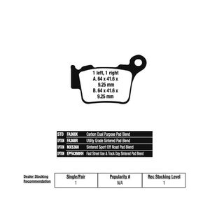 Pastilha de Freio Traseira KTM SX/EXC/XCF (FA368R) EBC