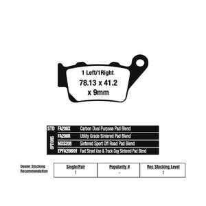 Pastilha de Freio Traseira GS 800/XT 660/KTM (FA208R) EBC