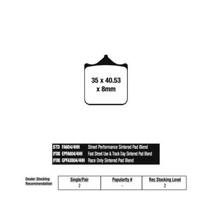 Pastilha de Freio Dianteira BMW S1000 RR 10/17 (FA604HA/4H) EBC