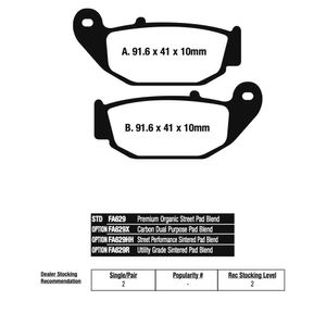Pastilha de Freio Traseira CRF 250L (FA629R) EBC