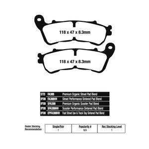 Pastilha de Freio Dianteira SH300/ NC700/ Hornet 07/11 (FA388HH) EBC