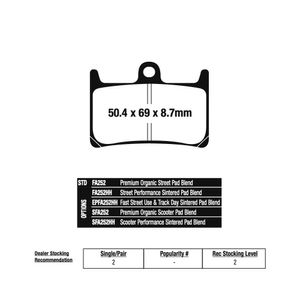 Pastilha de Freio Dianteira MT07/ Tracer 14/19 (FA252) EBC