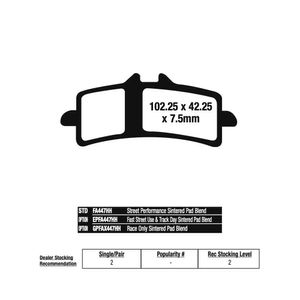 Pastilha de Freio Dianteira HP4/ H2/ Hayabusa/ GSXR 750 14/17 (FA447HH) EBC