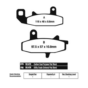 Pastilha de Freio Dianteira DR 650 / 800 90/95 (FA147R) EBC