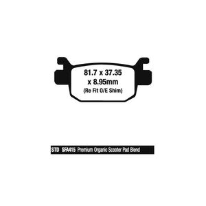 Pastilha de Freio Traseira SH 150/300i 07/13 (SFA415HH) EBC