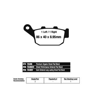 Pastilha de Freio Traseira NC 700/ CB500X /Gladius 09/15 (FA496HAH) EBC