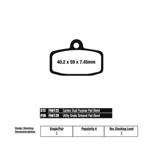 Pastilha de Freio Dianteira KTM SX 85/ Sherco ST125/ Gasgas 12 (FA612R) EBC