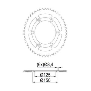 Coroa KTM - Todas 19005 (Ferro) 52D Riffel
