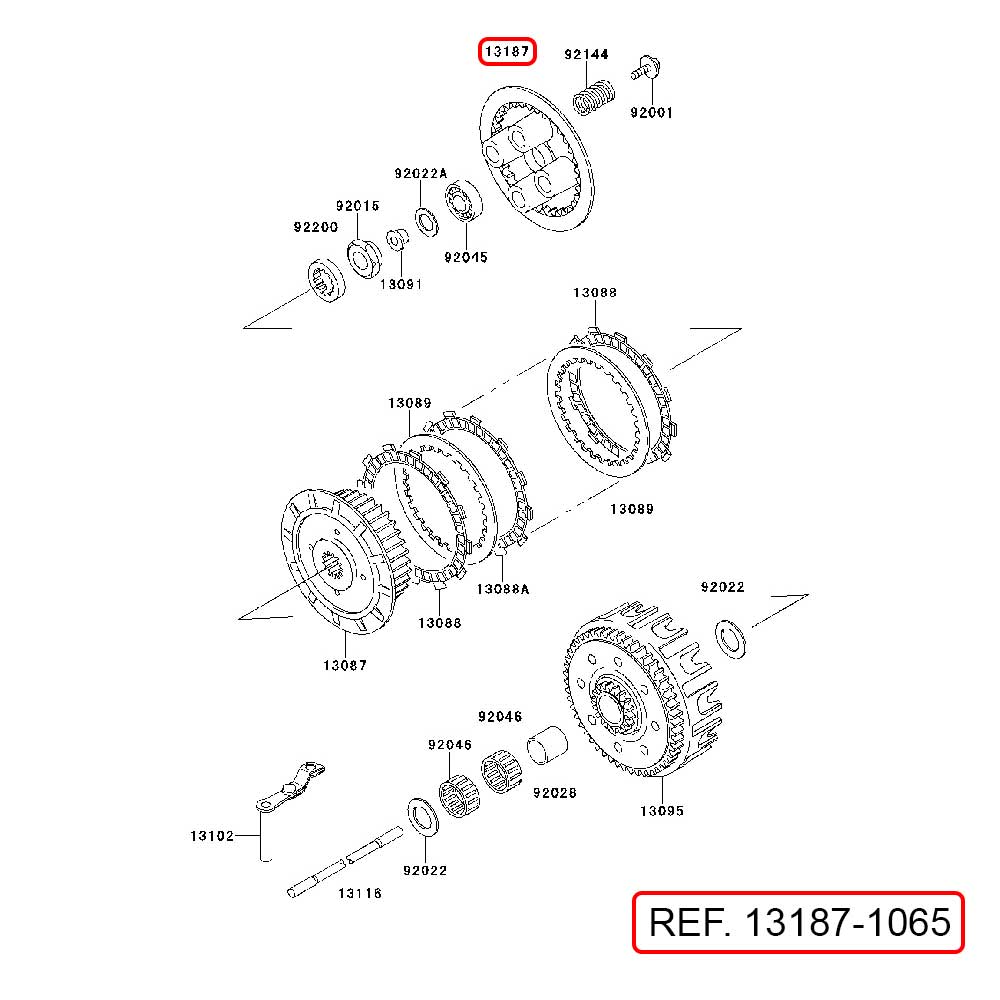 ❤️K.O❤️ Tampa Cubo Embreagem Original KX 125 94/02 Kawasaki 13187-1065