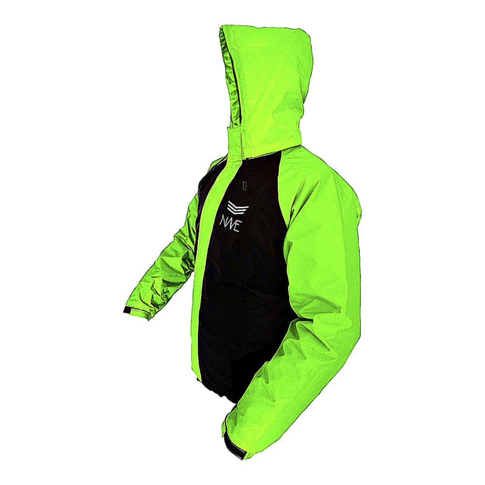 Conjunto Capa de Chuva Nave Bicolor Com Capuz