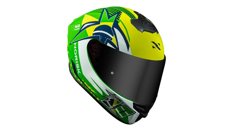 nori Capacete Norisk Supra Lap Brazil - Verde - Grid Motors